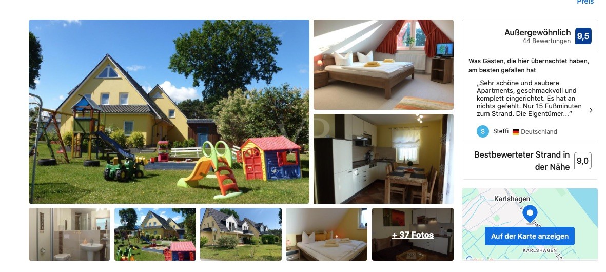 Bewertung bei Booking.com