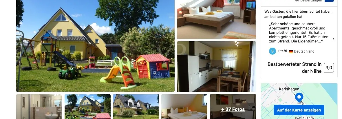 Bewertung bei Booking.com