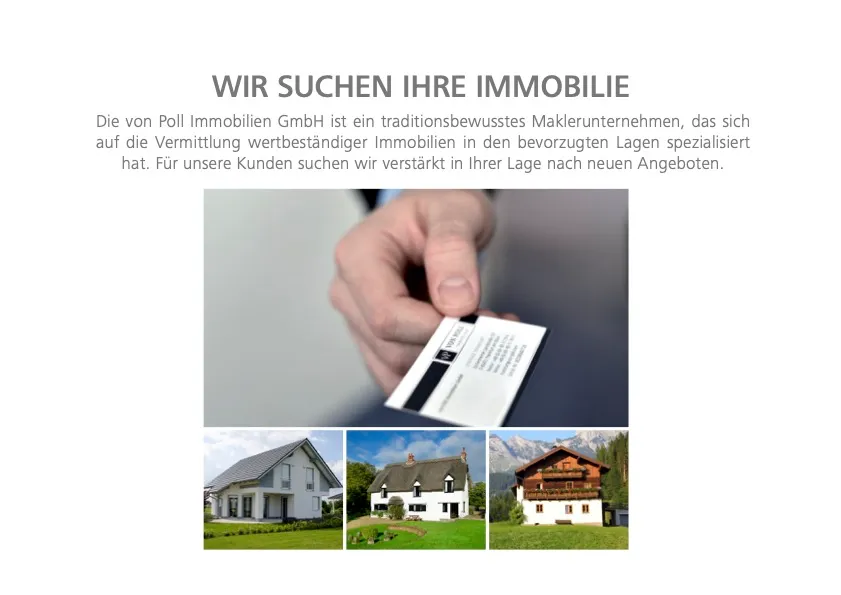 WIR SUCHEN IHRE IMMOBILIE