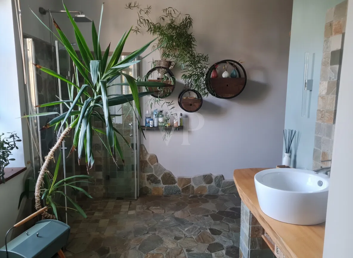Badezimmer mit Sauna im EG