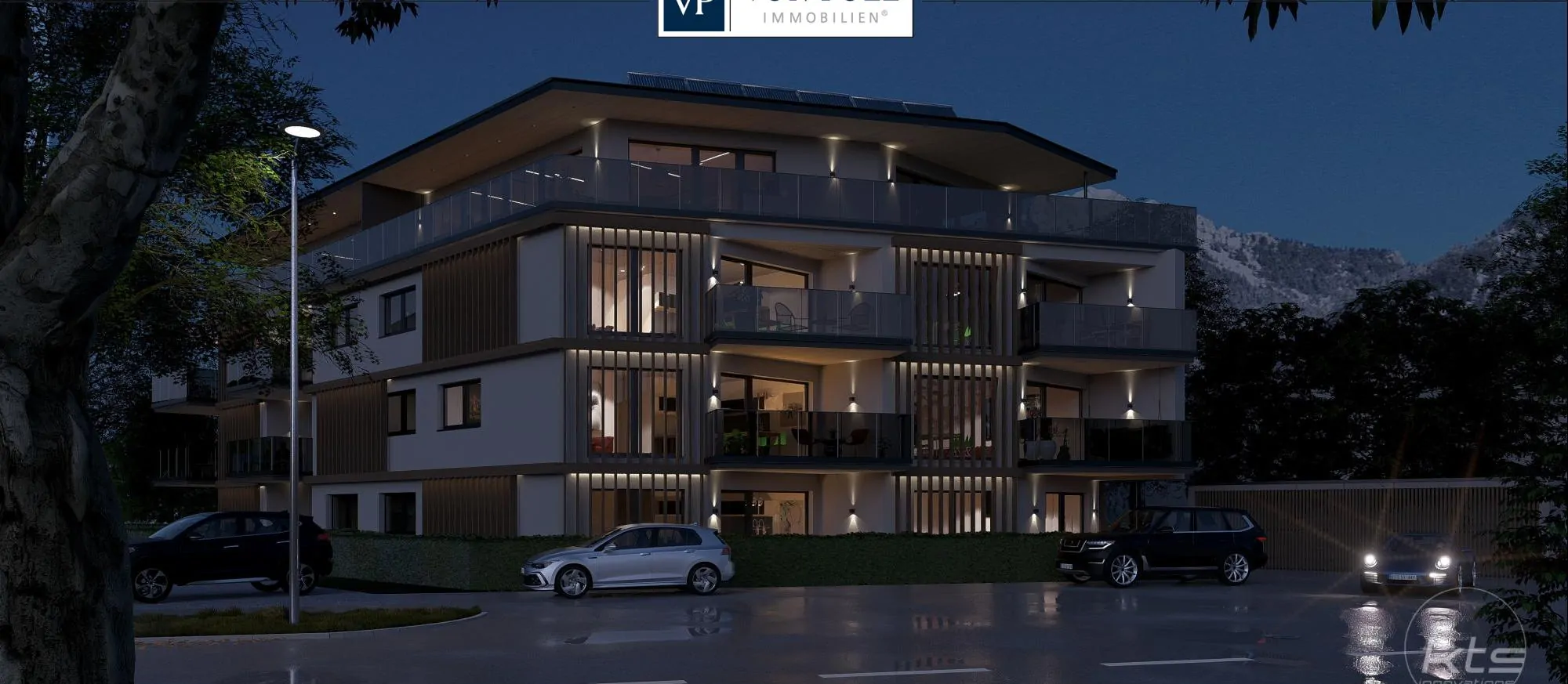 Außenansicht bei Nacht