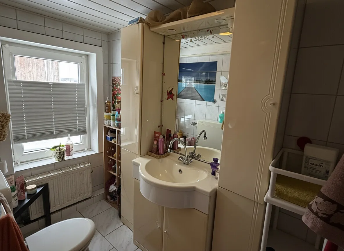 Bad mit Dusche und WC