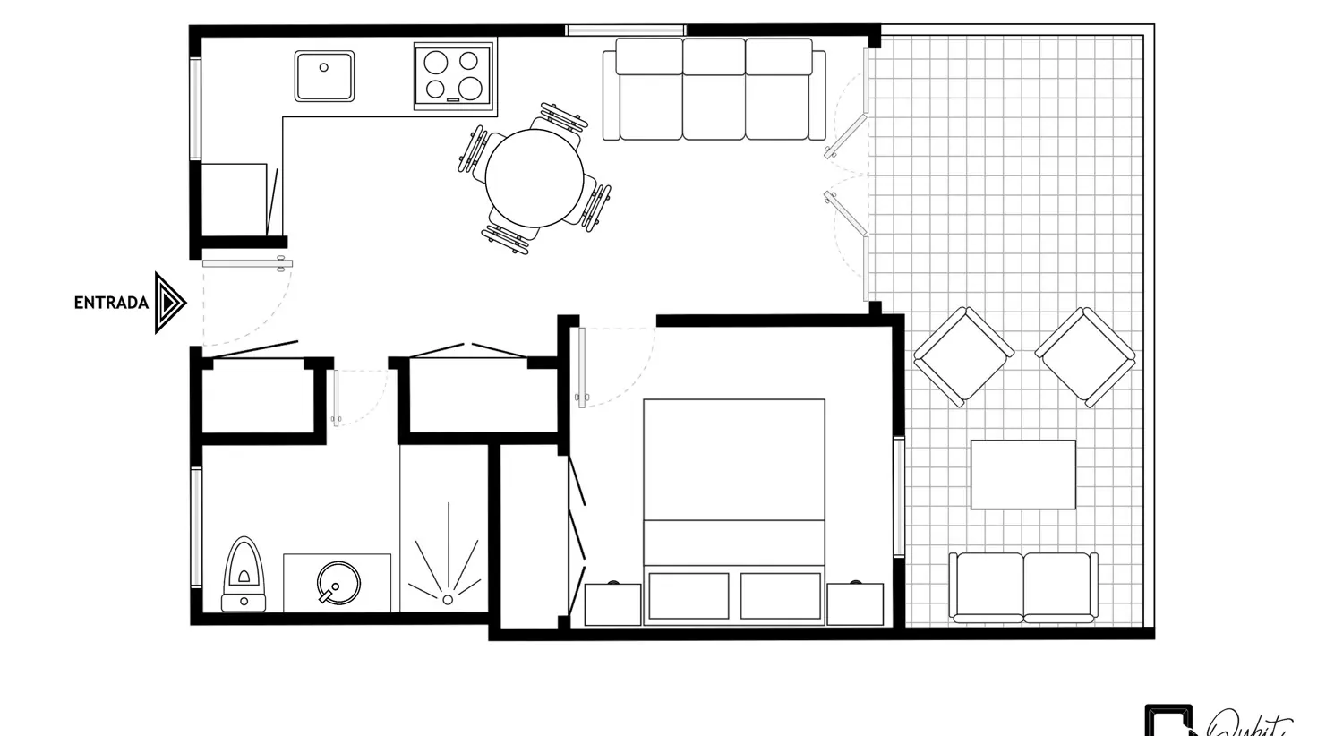 Stilvolle Ein- Schlafzimmer- Wohnung in San Eugenio alto