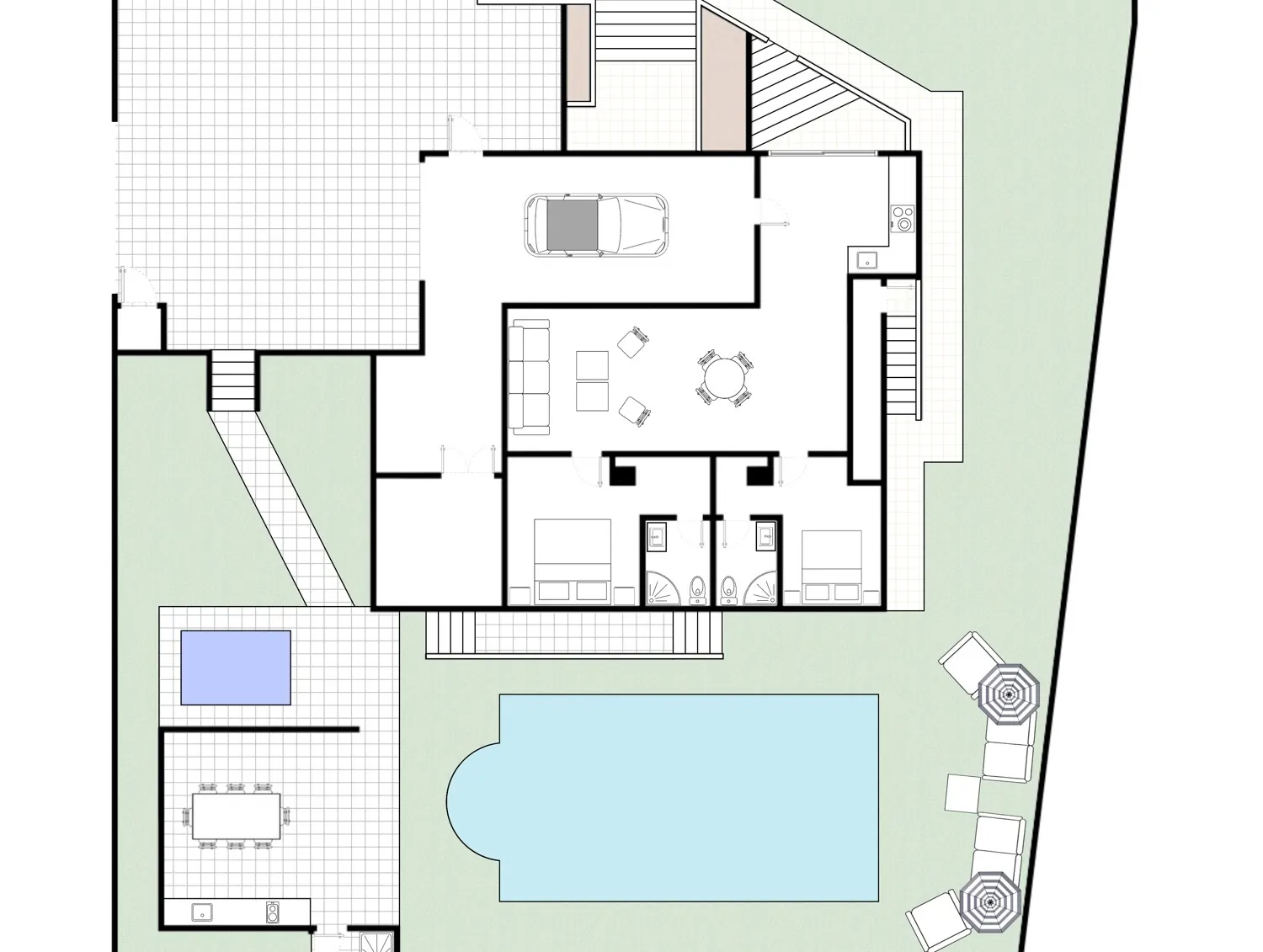 Atemberaubende Villa direkt am Golf Costa Adeje mit Meer- und Bergblick