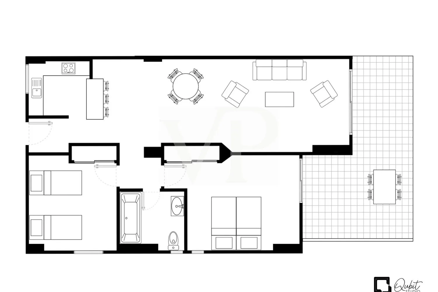 Wohnung mit zwei Schlafzimmer in fantastischer Lage - Nur einen Steinwurf vom Meer