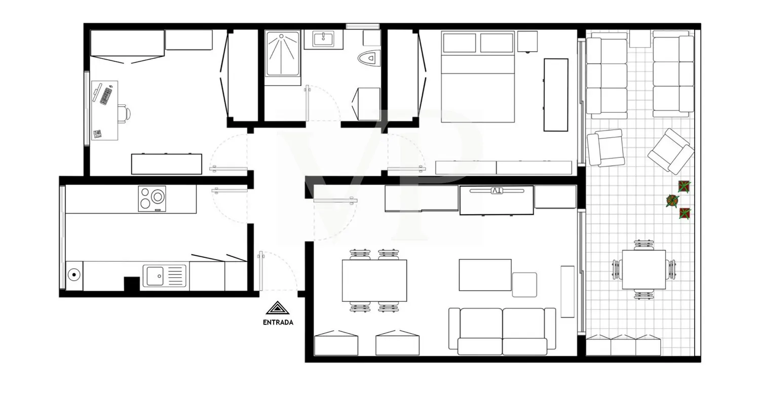 Attraktive zwei Schlafzimmer Wohnung in Strandlage
