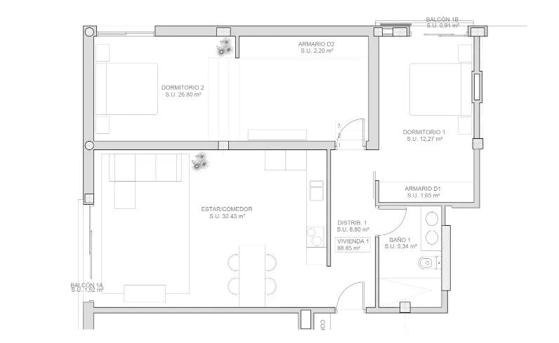 Moderne Erdgeschosswohnung im Herzen von Adeje mit Dachterrassen-Pool