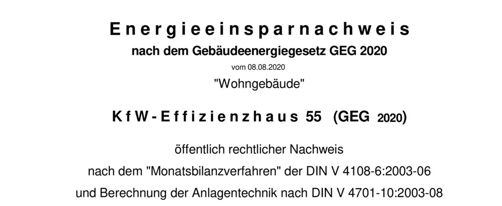 Energiesparnachweis