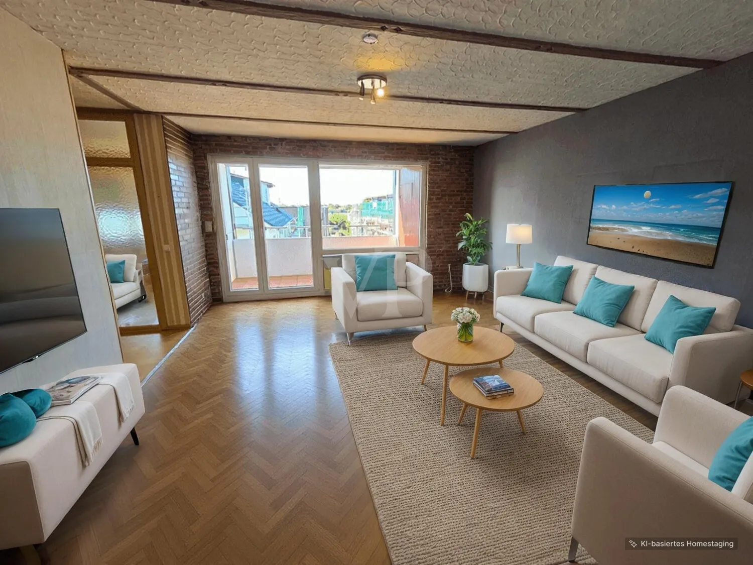 Wohnzimmer KI Einrichtungsbeispiel