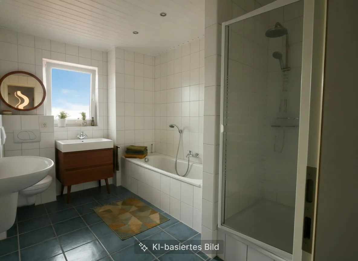 Badzimmer mit Dusche und Badewanne OG Neu
