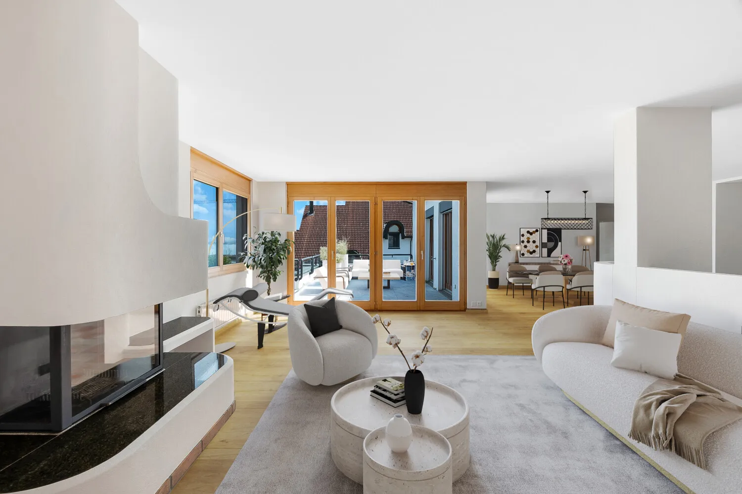 Interior Staging-Inspiration für zeitgemässes Wohnen - Raum, Licht und Ausblick vereint