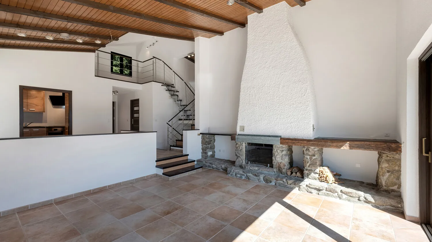 Wohnzimmer mit Cheminée