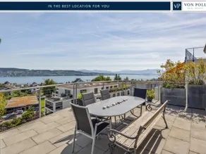 Terrasse mit wunderbarer See- und Alpensicht (OG)