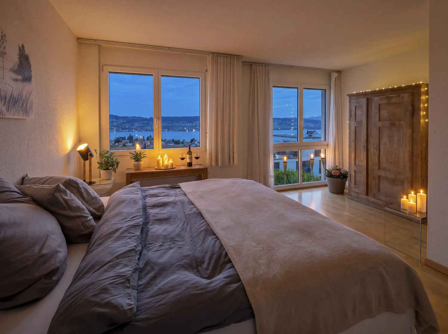 Zimmer 1 mit einzigartiger Aussicht und stimmungsvoller Abendatmosphäre (EG)