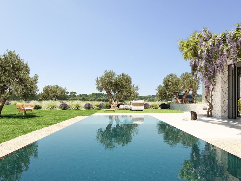 Finca de nueva construcción con piscina en Algaida