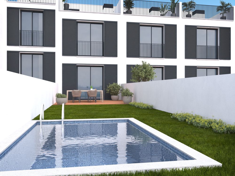 Adosado de obra nueva con piscina y garaje en Palma