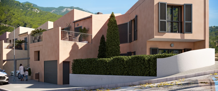 Modern new build terraced house with communal pool and private garden in Esporles