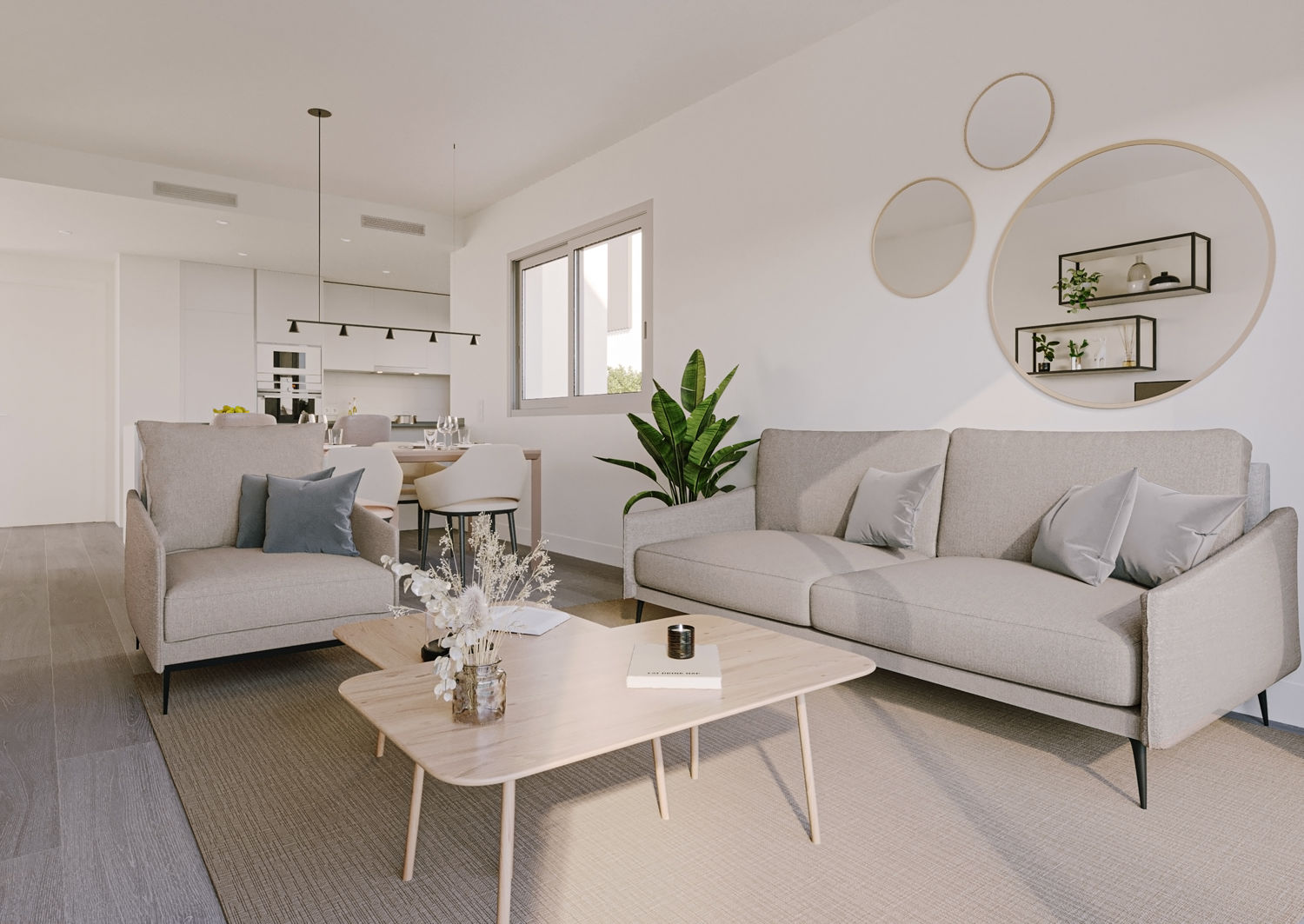 Moderno ático de obra nueva con vistas al mar, azotea y piscina comunitaria en Colonia de Sant Jordi