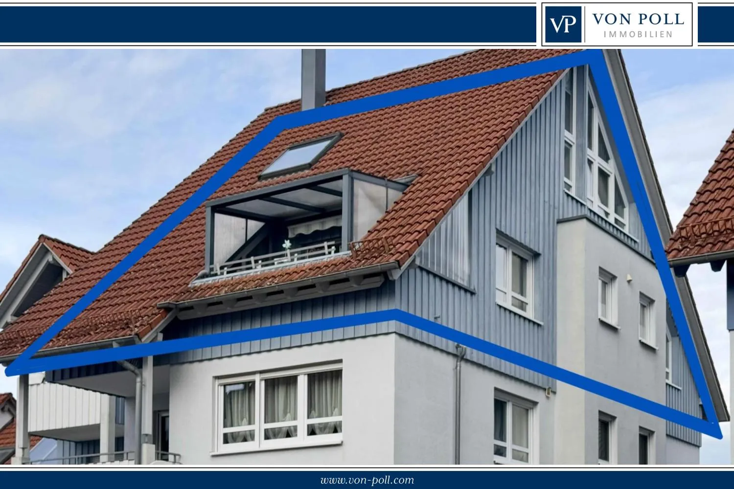 Maisonette apartment with balcony and garage