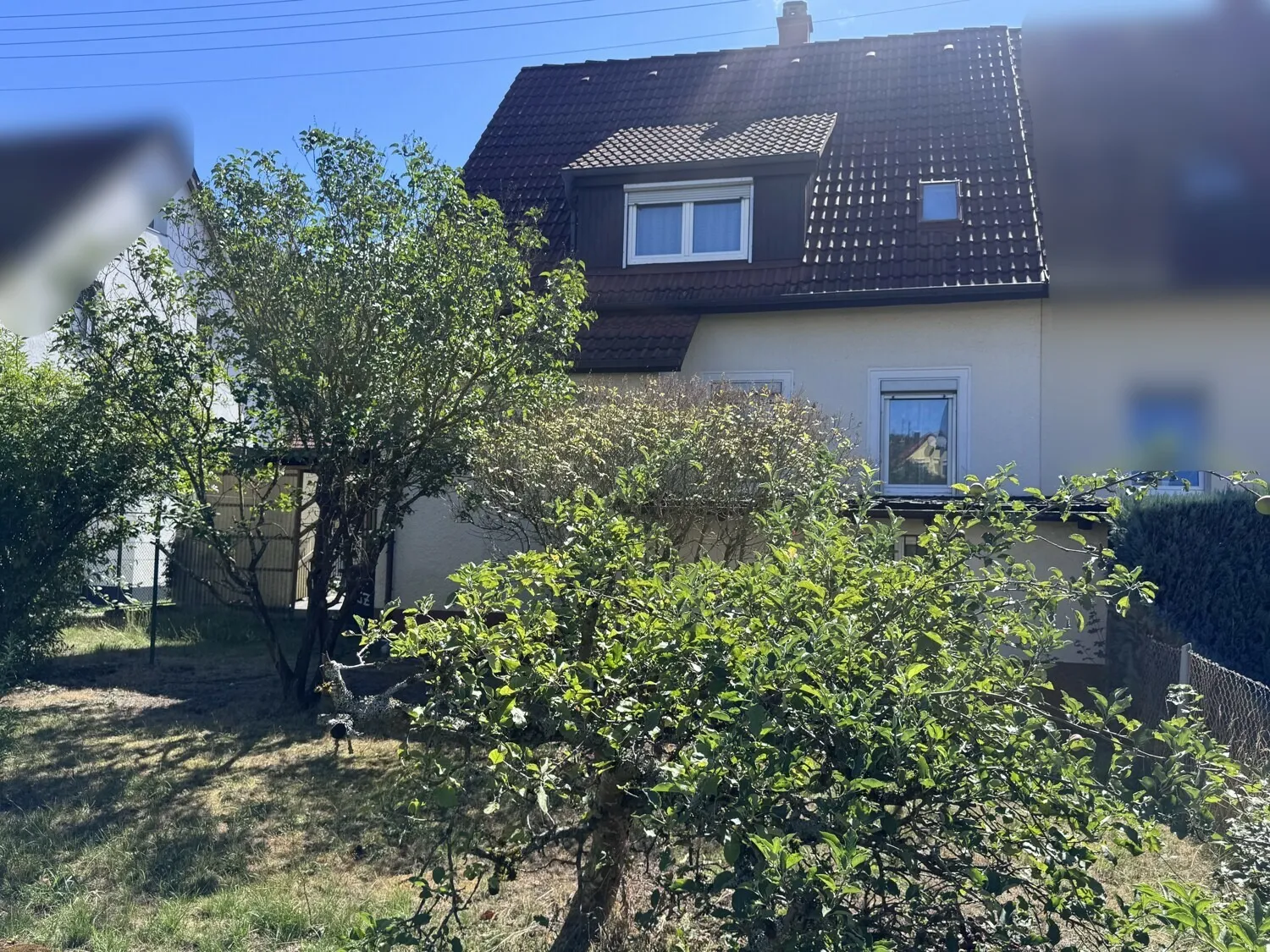 Hausrückseite und Teil des Gartens
