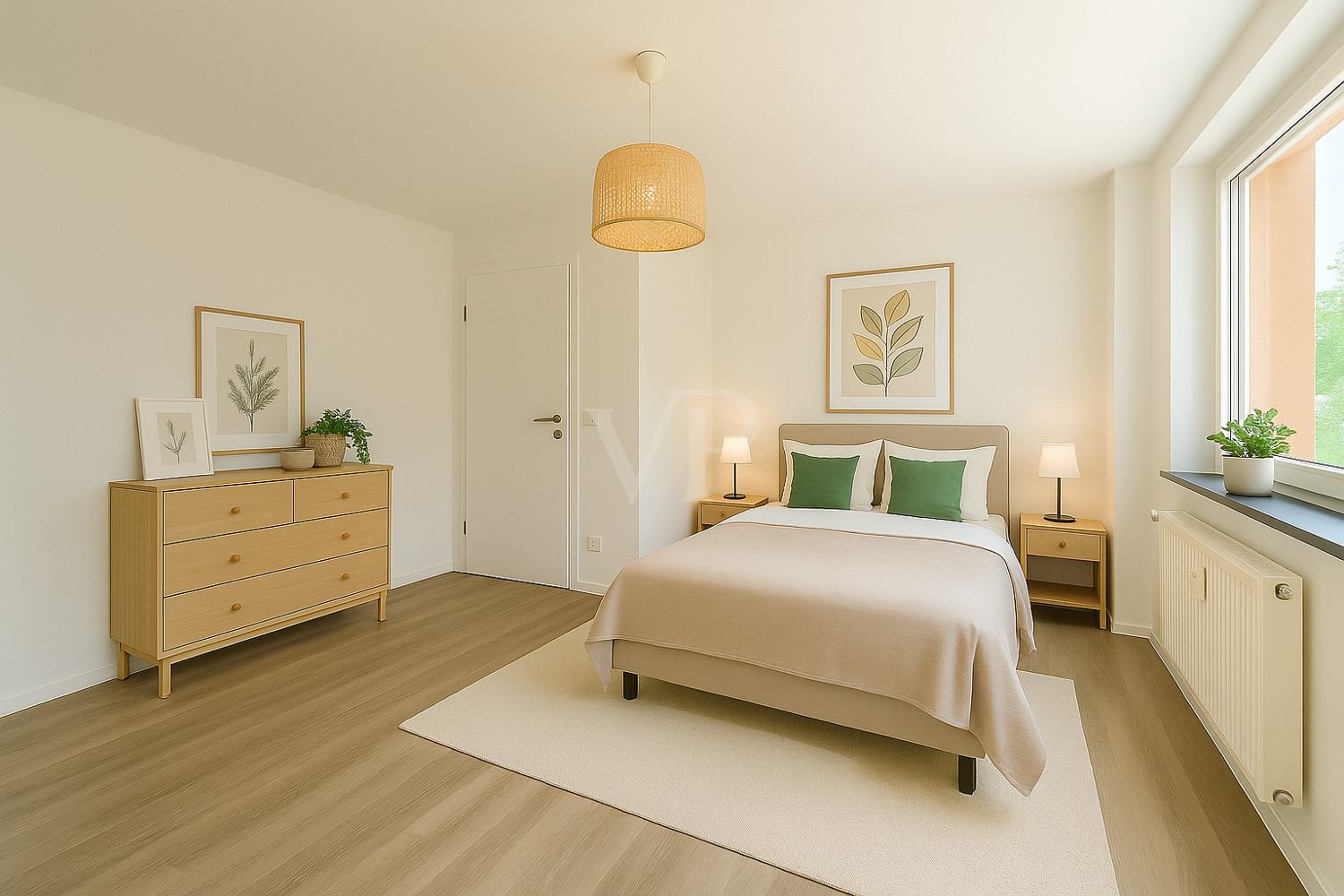 Musterfoto Schlafzimmer KI generiert
