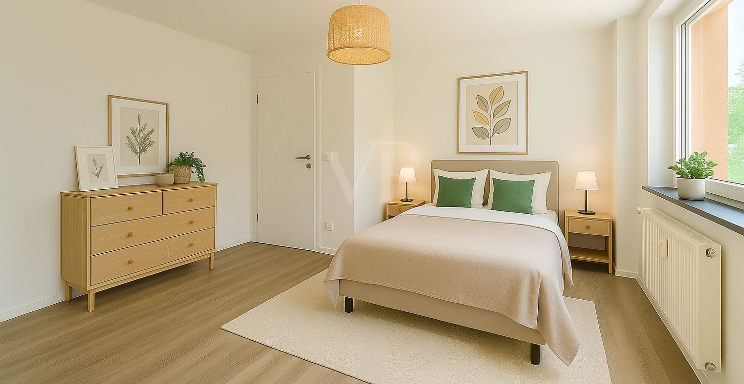 Musterfoto Schlafzimmer KI generiert
