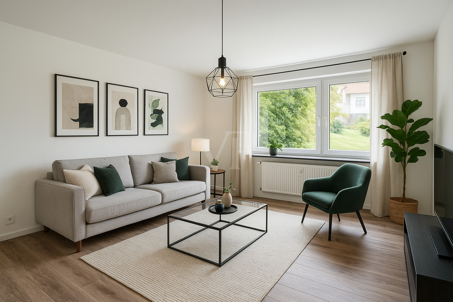 Wohnzimmer Musterfoto KI generiert