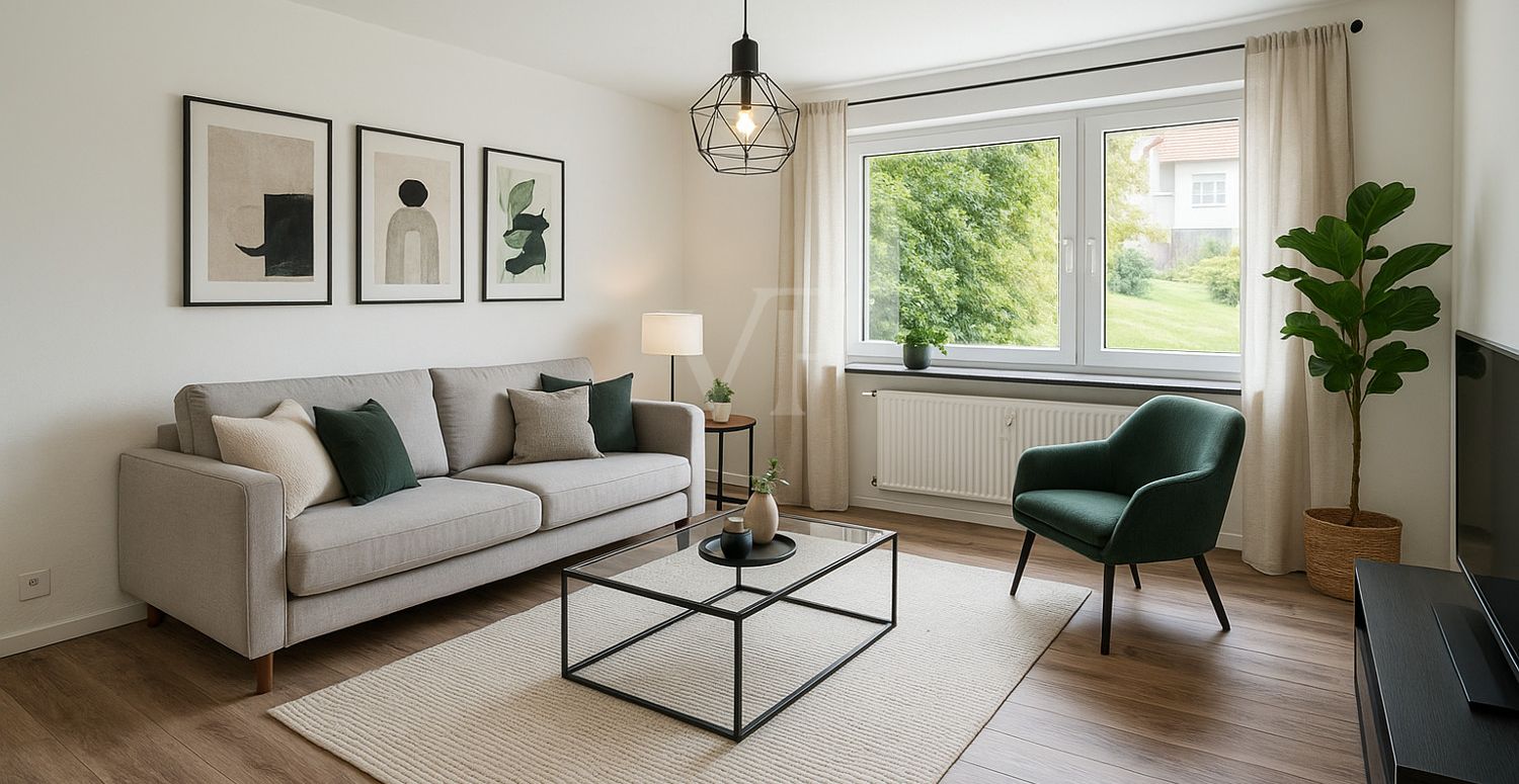 Wohnzimmer Musterfoto KI generiert