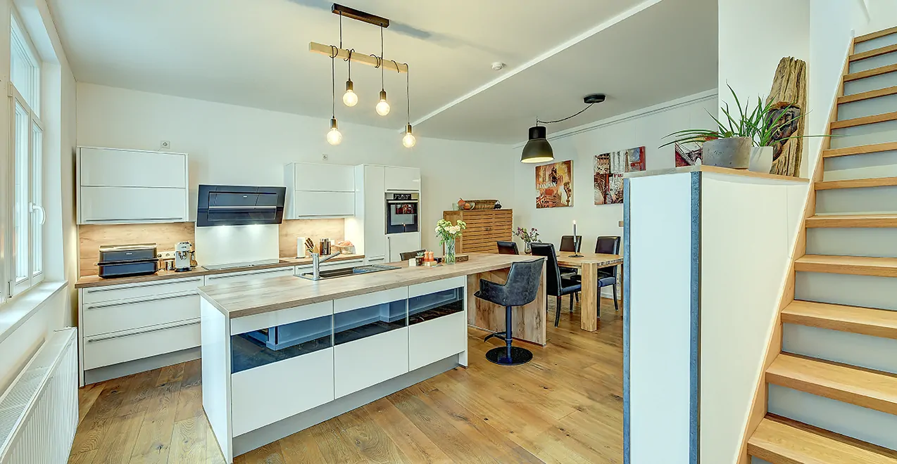 Küche / Esszimmer des Wohnbereichs im Erdgeschoss