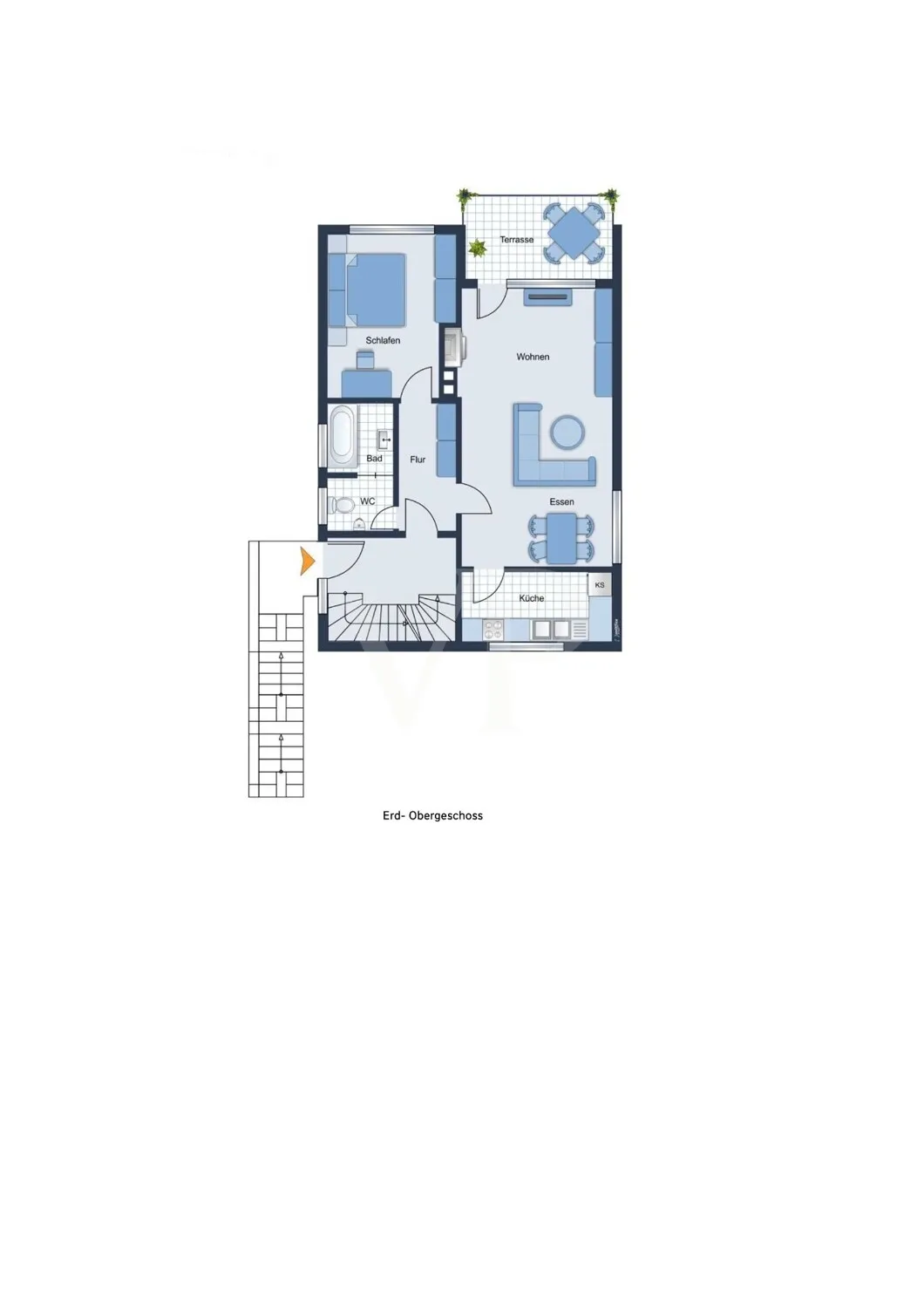 Grundriss Erdgeschoss und 1. OG.