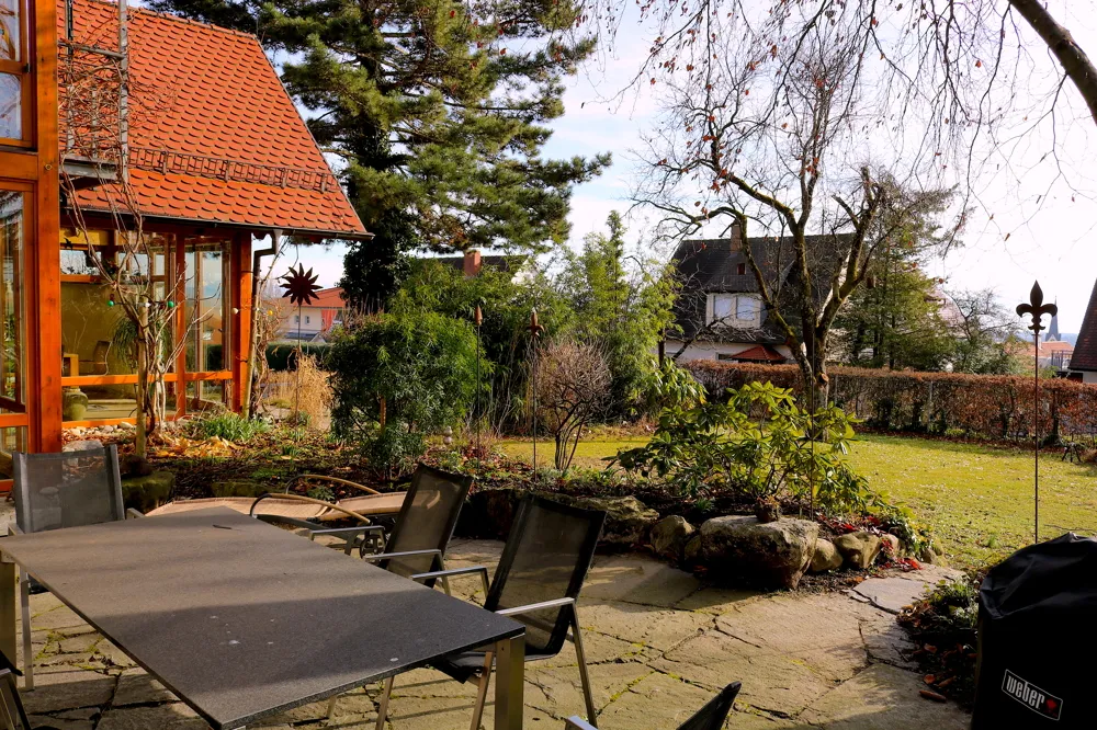 Blick auf Garten