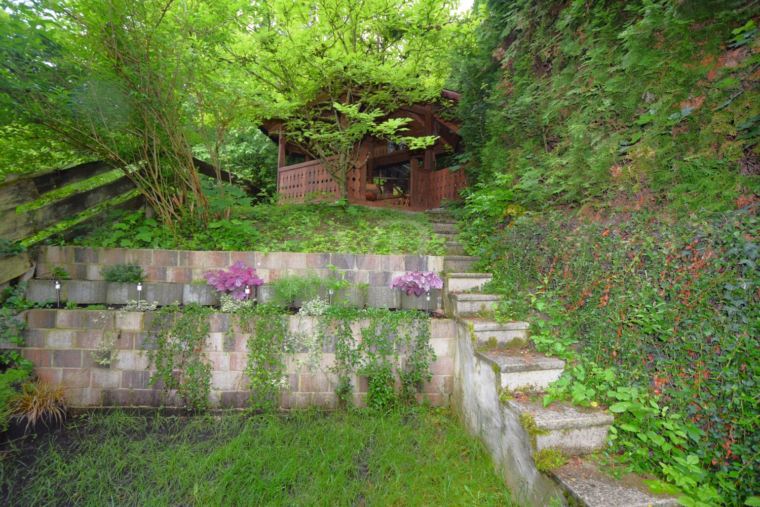 Zugang zum Holzpavillon