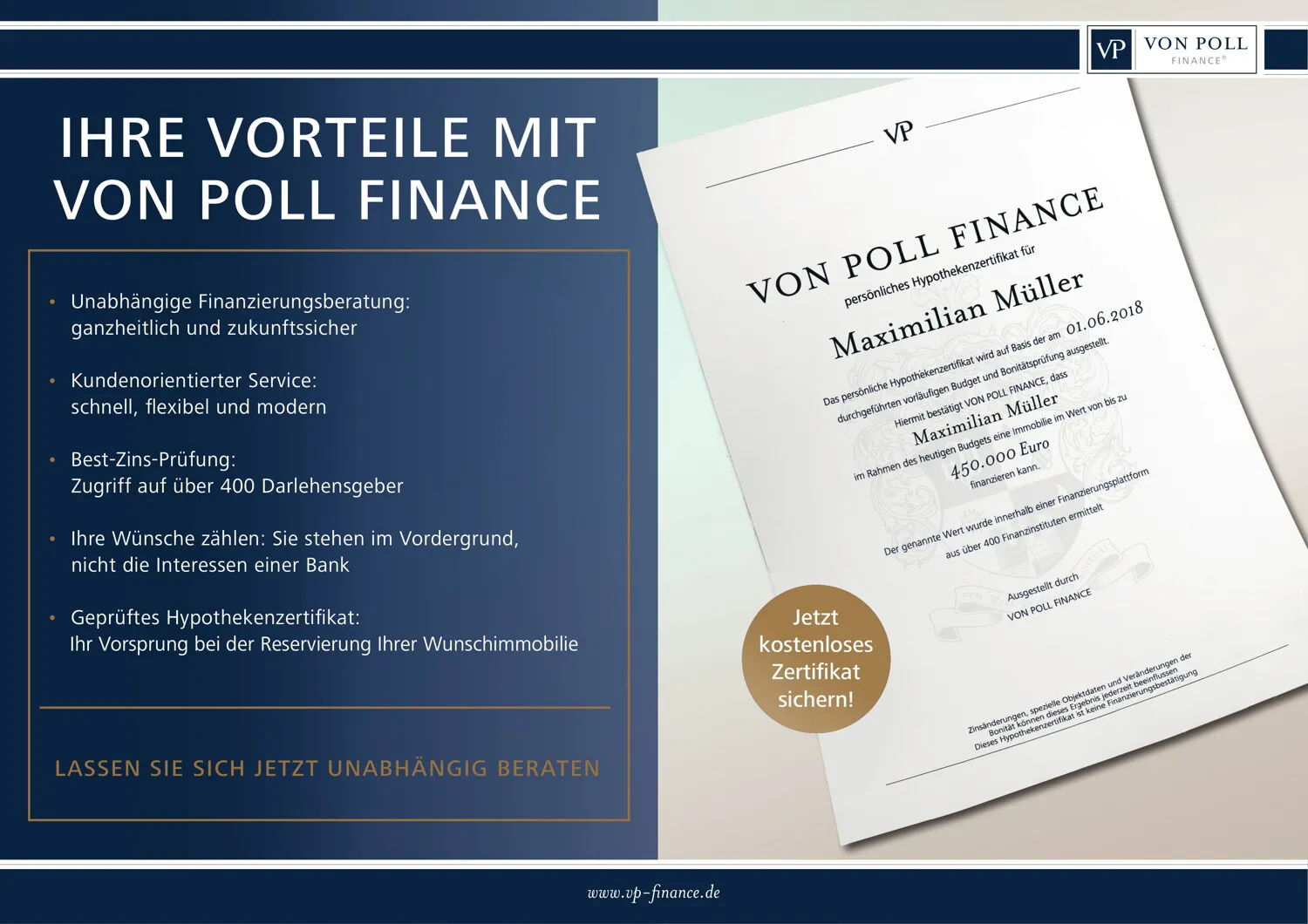 Finanzierung mit VON POLL FINANCE