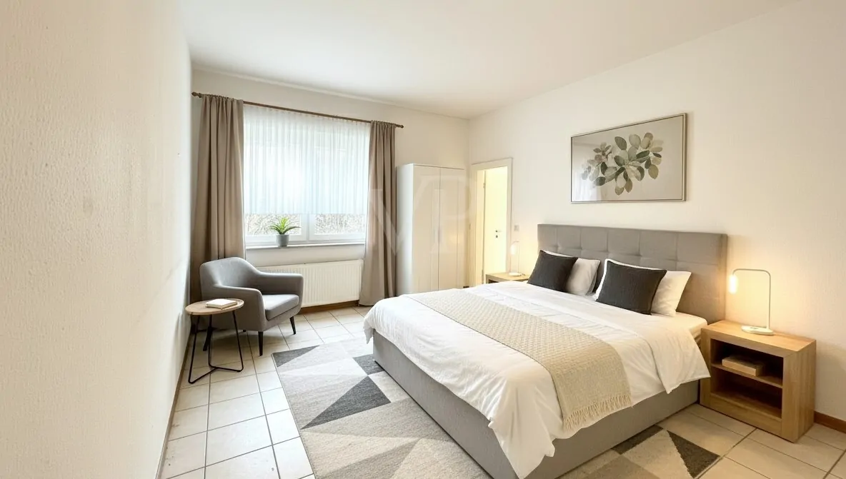 Bungalow Schlafzimmer KI