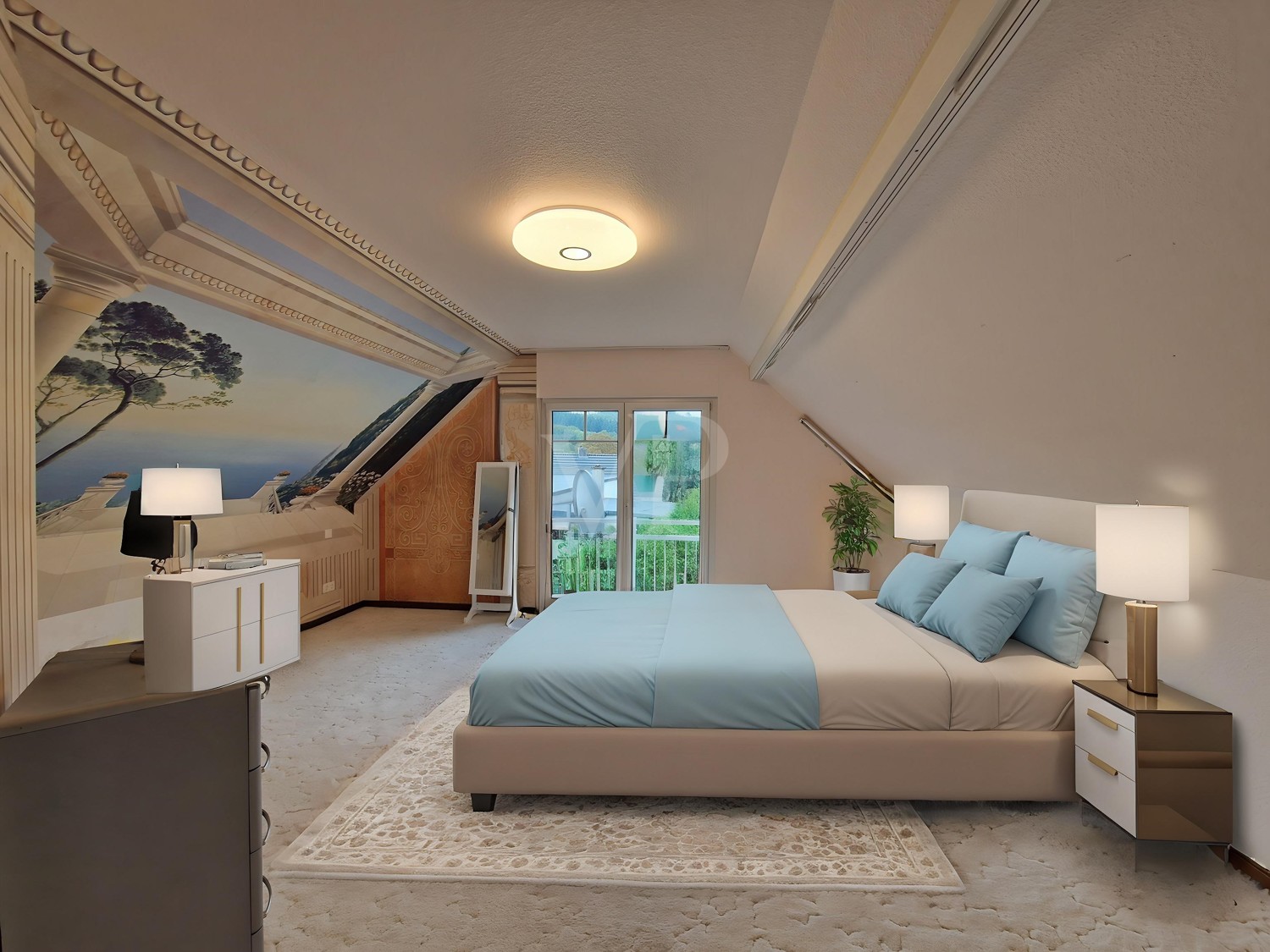Schlafzimmer Obergeschoss KI generiert