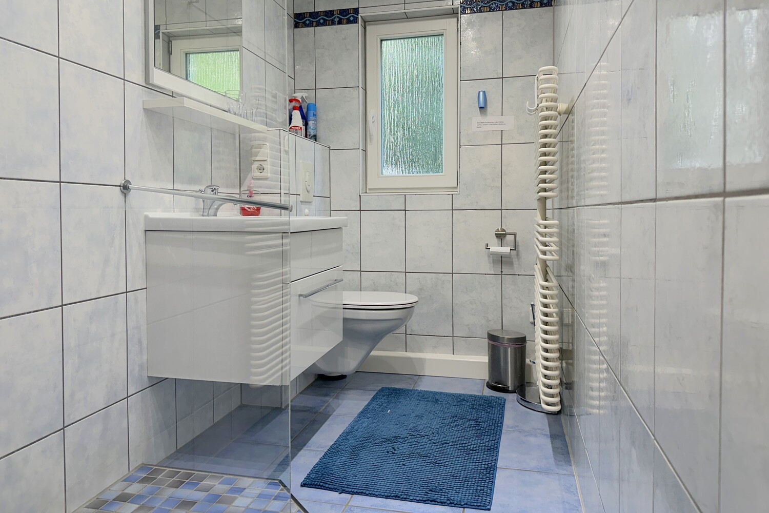 ebenerdige Dusche und WC (Ferienhaus)