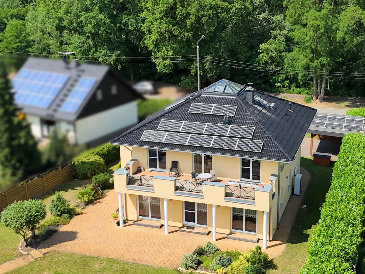 traumhafte Villa aus der Vogelperspektive