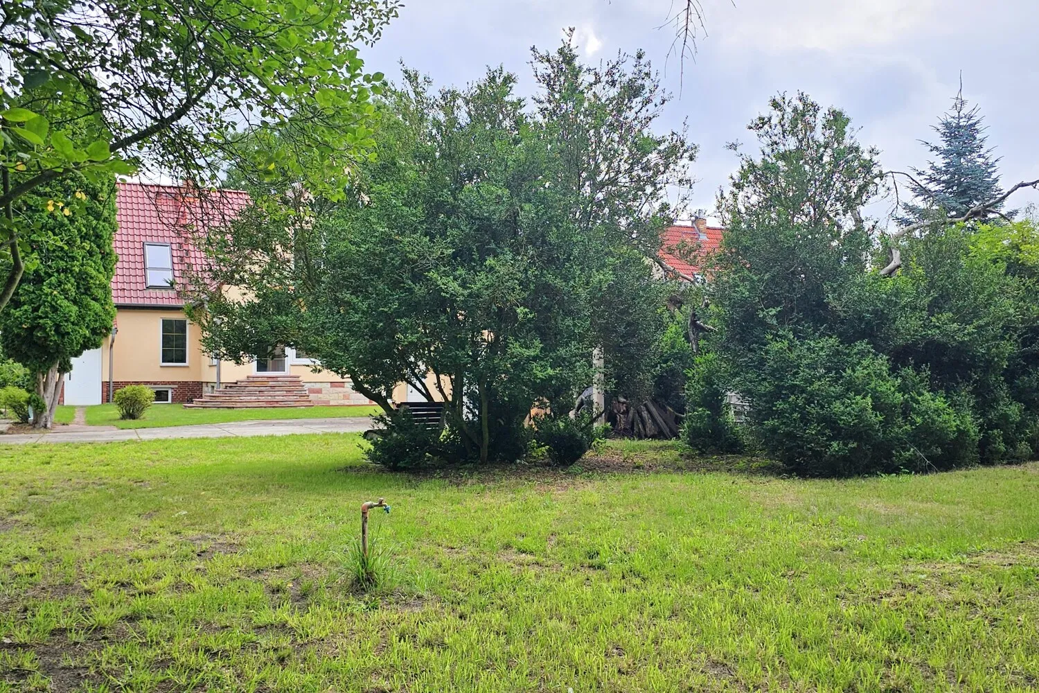 gepflegter Garten mit eigenem Brunnen