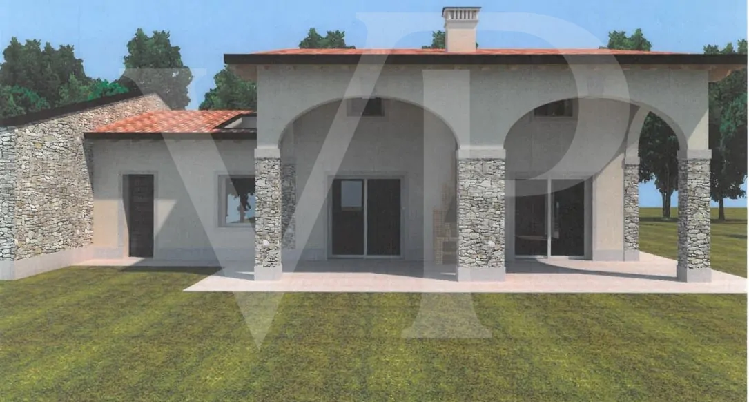 Modern semi-detached villas side by side with independent garden