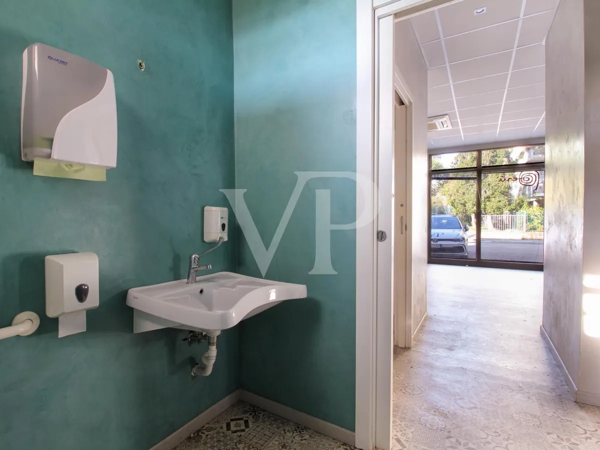 Das gesamte Gebäude mit 4 Gewerbeeinheiten im Erdgeschoss und 2 Büros im ersten Stock