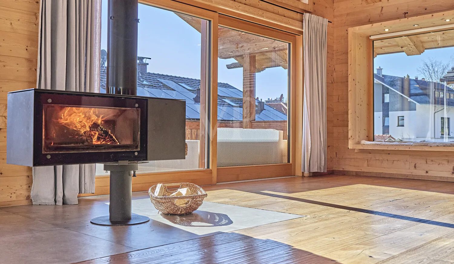 offenes Wohnen mit Bergblick