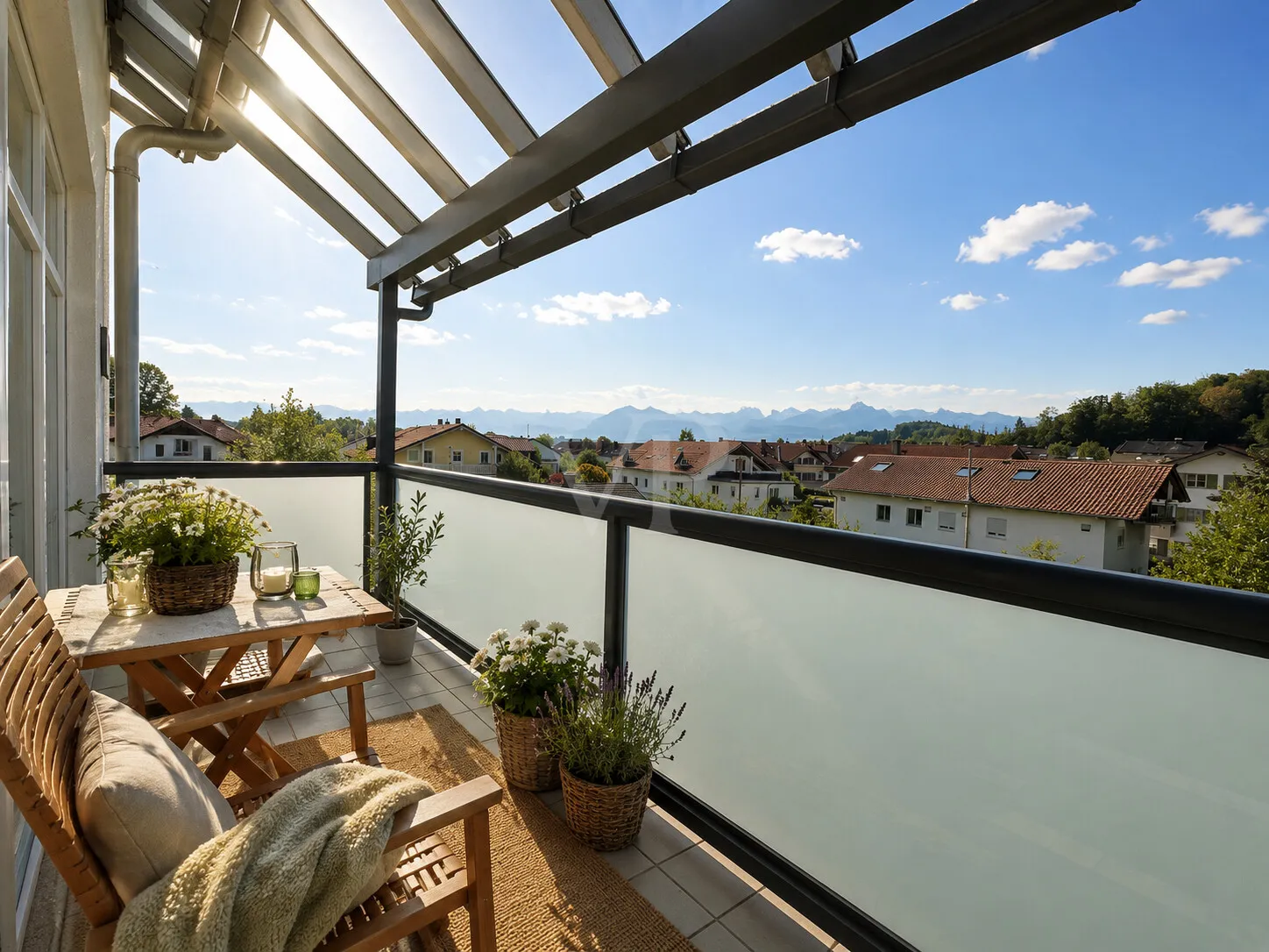 Balkon mit Sonne