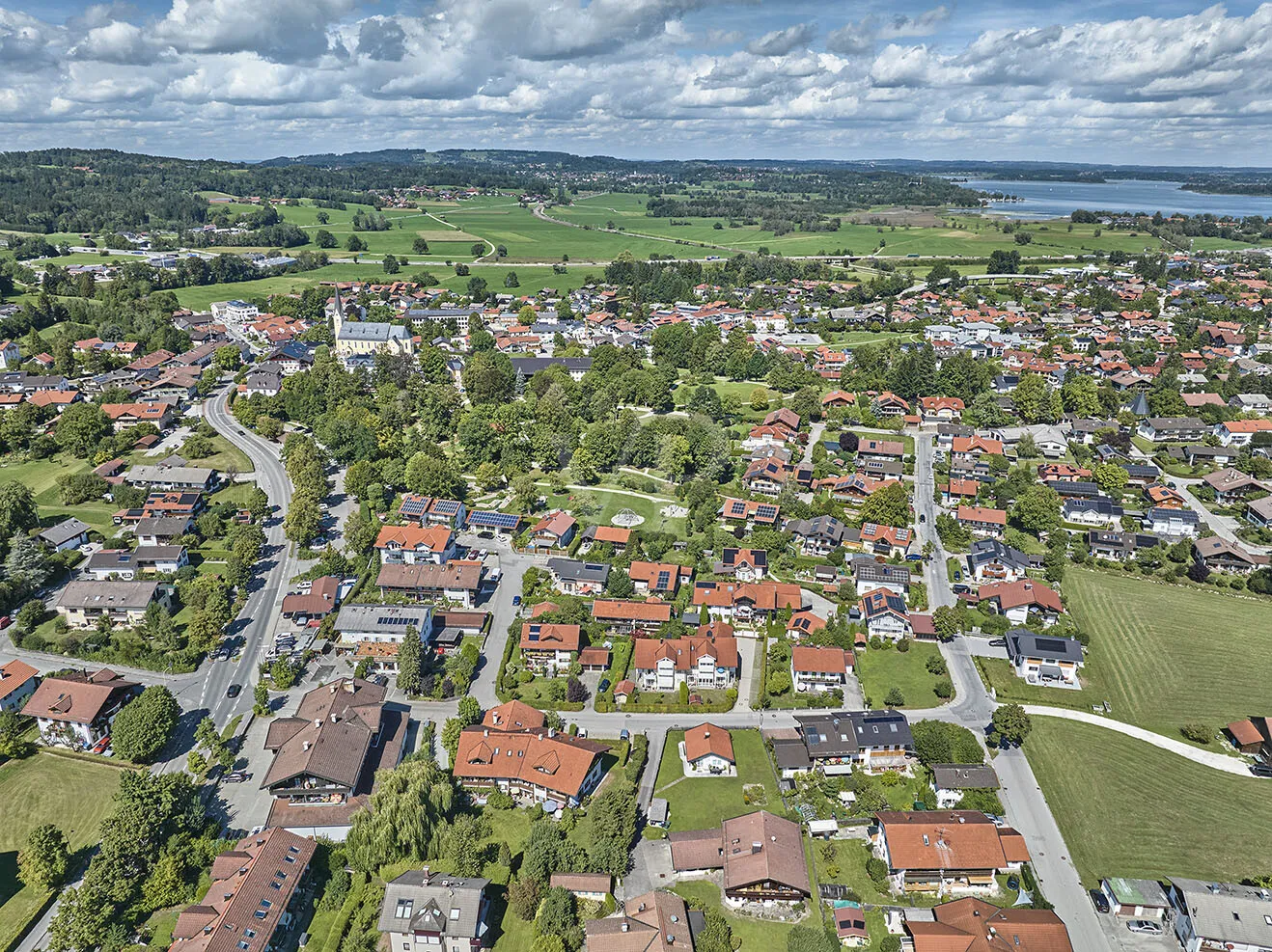 Bernau am Chiemsee von oben