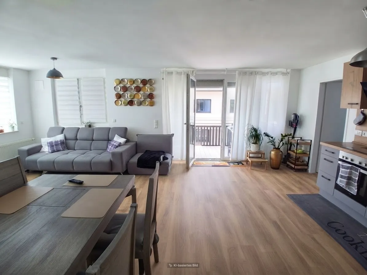 Wohnraum mit Zugang zum Balkon