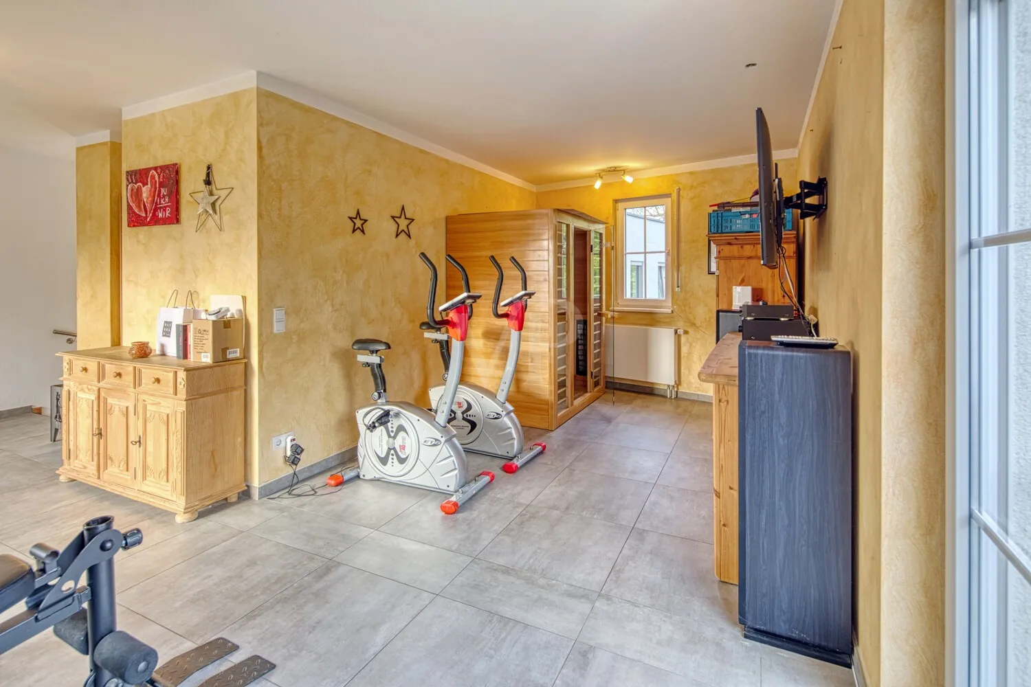 Sauna im Obergeschoss