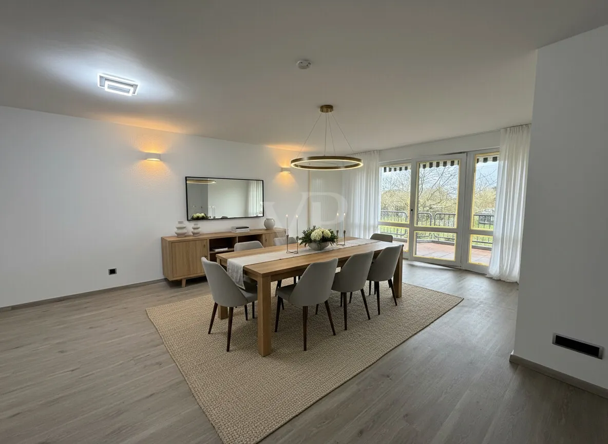 Einrichtungsbeispiel Essbereich (KI-generiert)