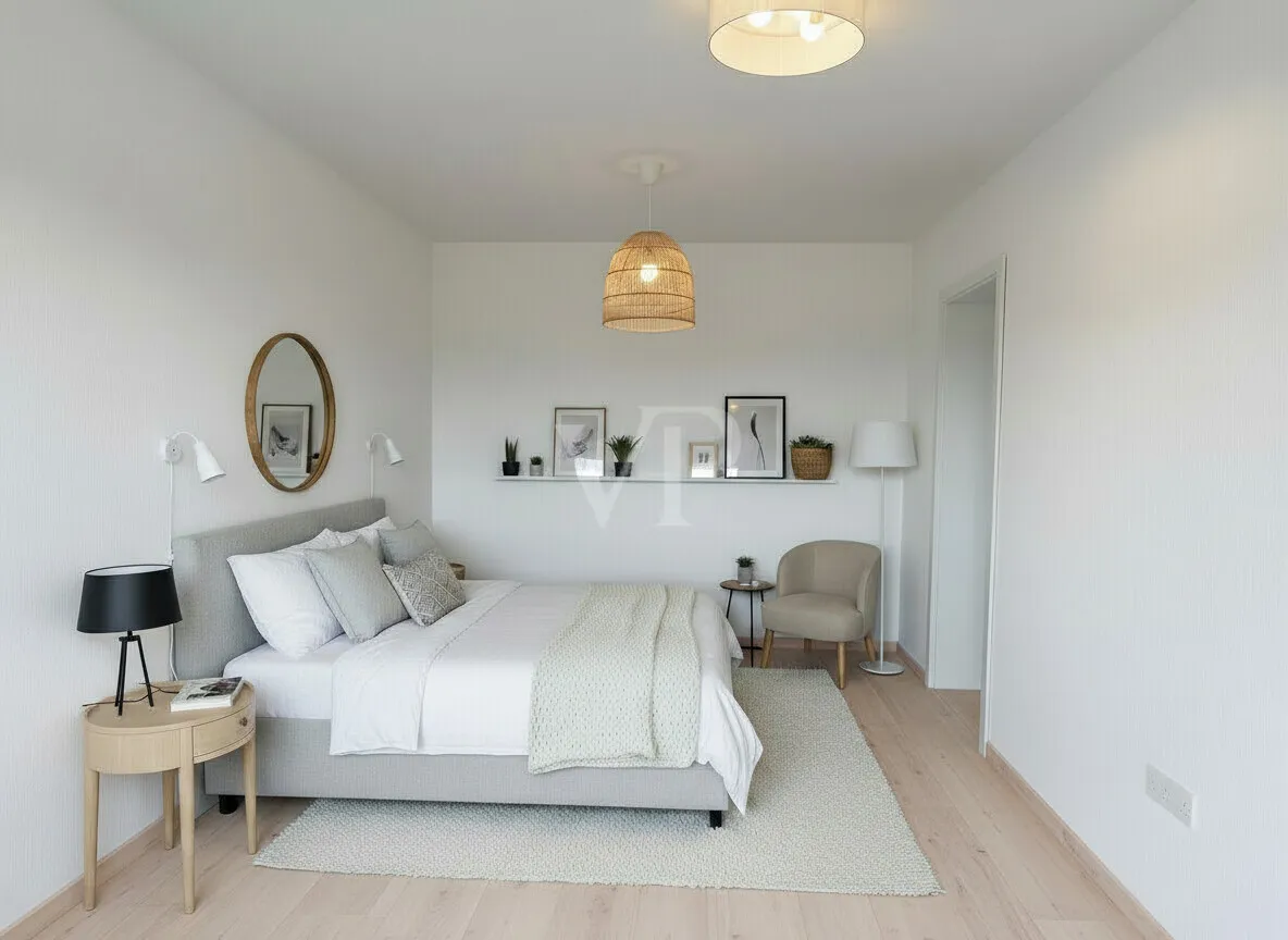 Einrichtungsbeispiel Schlafzimmer (KI-generiert)