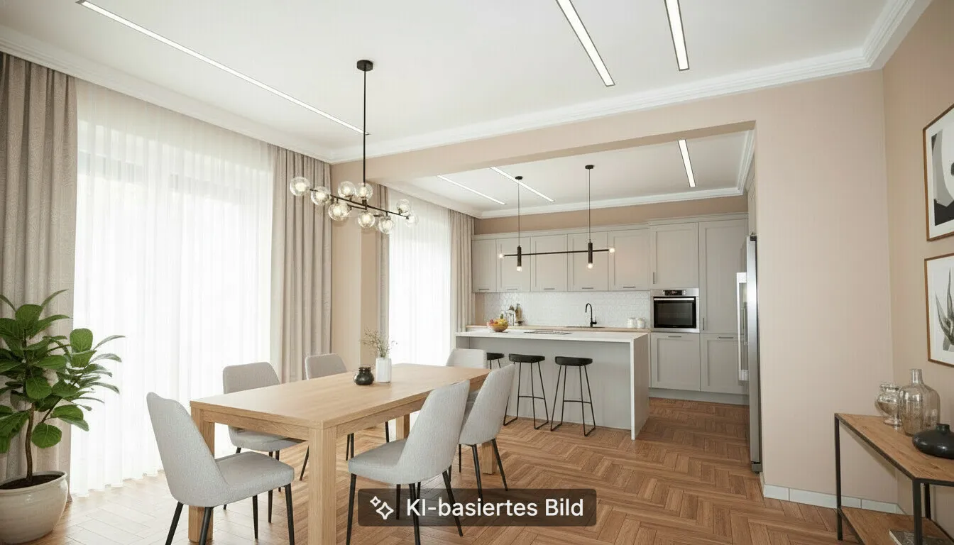 Esszimmer und Küche KI