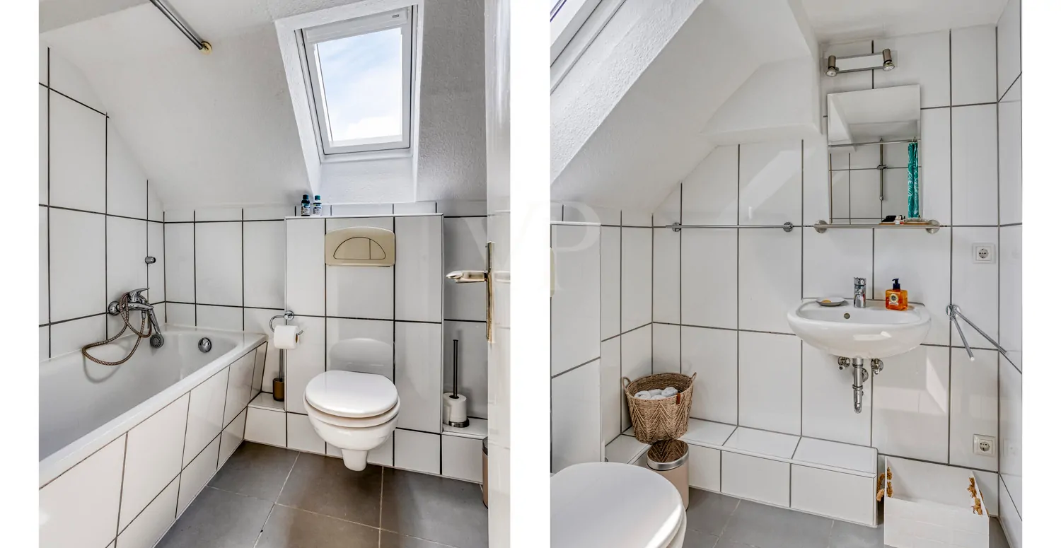 Badezimmer im Dachgeschoss