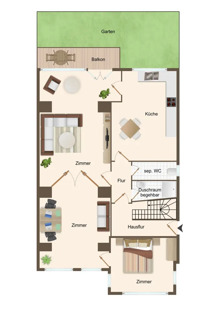 Traumhafte Altbauwohnung mit Garten! - Foto 4